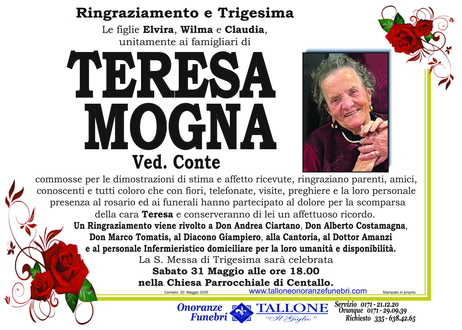 <br />
<b>Warning</b>:  Undefined variable $info in <b>/home/tallone/public_html/ringraziamenti.php</b> on line <b>68</b><br />
Teresa Mogna
